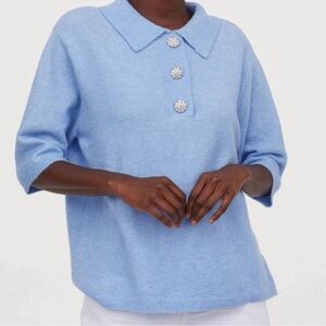 H&M Blue short sleeved sweater